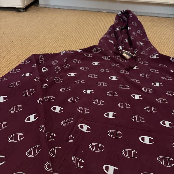 Champion Reverse Weave Hoodie Sweatshirt Men Med Logo Long Sleeve Pocket Thick - Picture 3 of 12